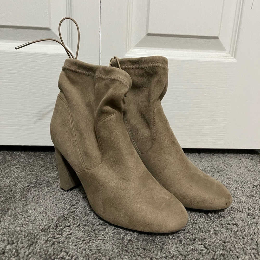 Qupid Heeled Booties with Ankle Tie